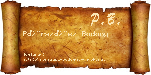 Pórszász Bodony névjegykártya